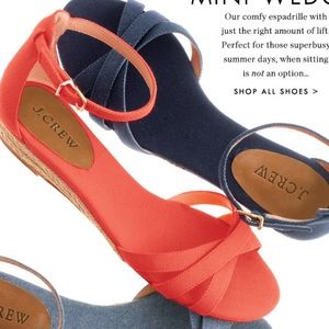 J. Crew Marina Mini Wedge Espedrille Sandal, sz 10